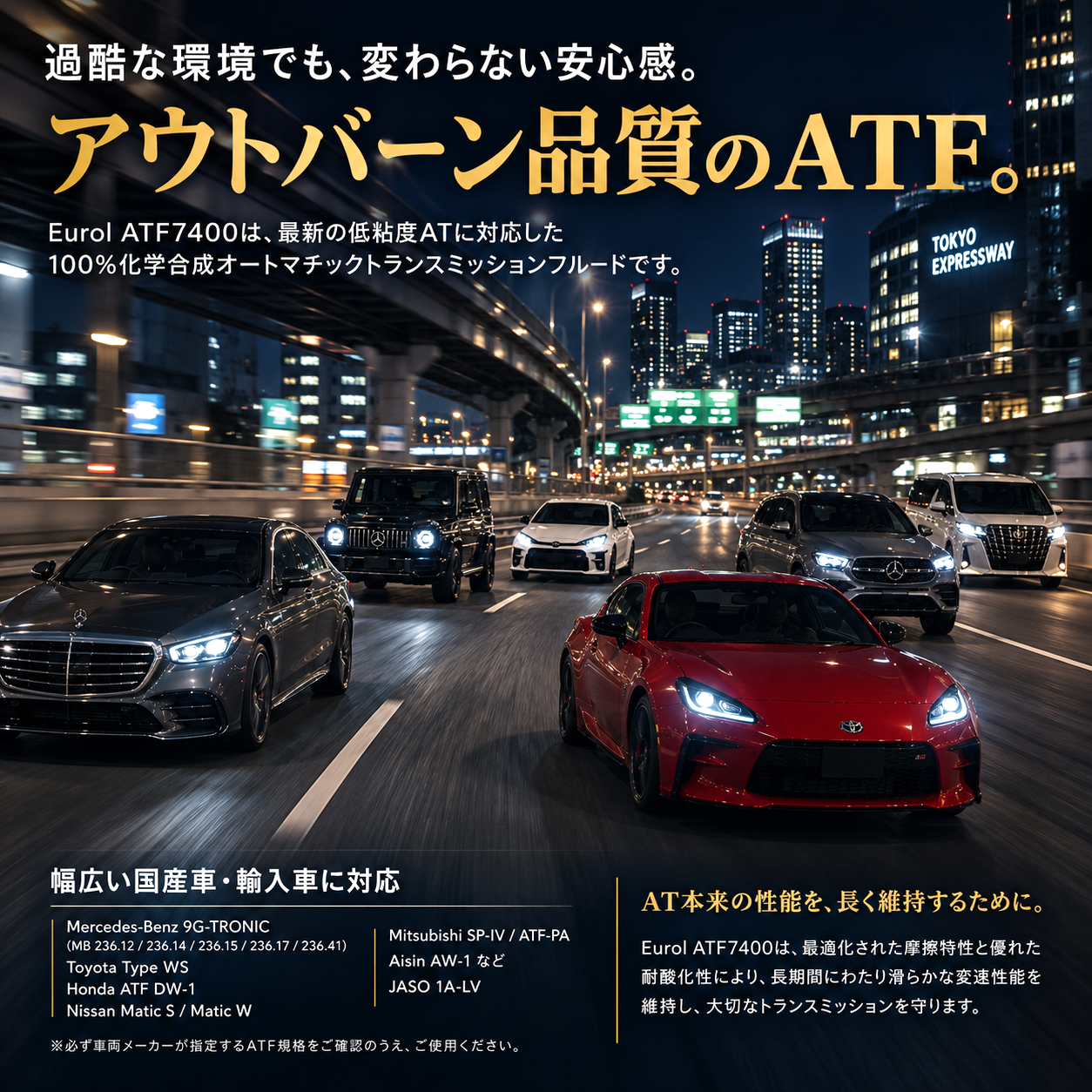 Eurol ATF7400 幅広い国産車・輸入車に対応する100%化学合成ATF